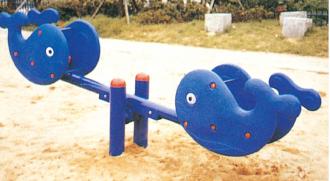 QX-095F鲸鱼跷跷板/幼儿园户外卡通造型弹簧翘翘板/公园小区儿童健身路径/弹簧跷跷板