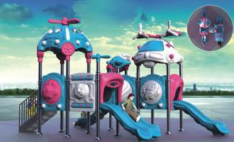 QX-16032幼儿园室外大型加厚塑料科幻组合滑梯/儿童公园户外小区游乐玩具