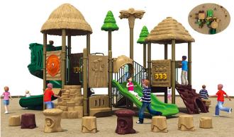 QX-18004B幼儿园高级户外大型仿真树木组合滑梯/公园沙滩豪华游乐设施